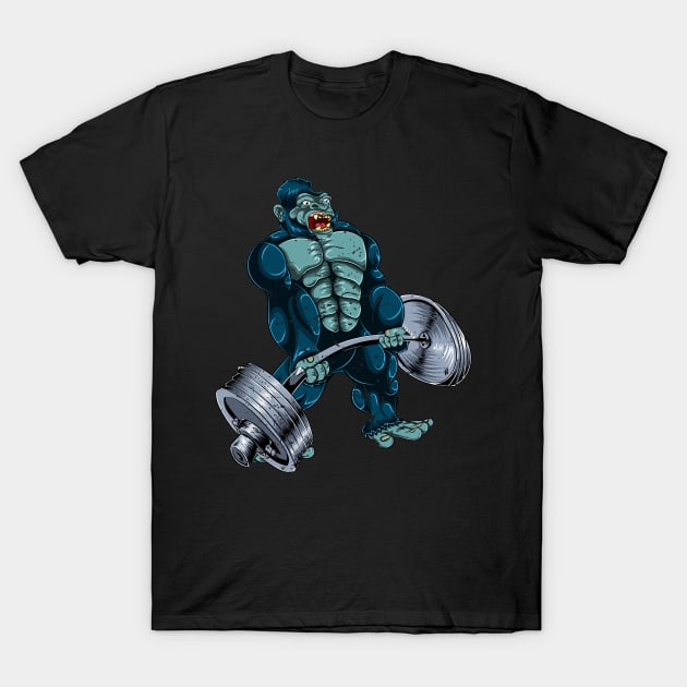 Gorilla Deadlift Athlete T-Shirt by ShirtsShirtsndmoreShirts